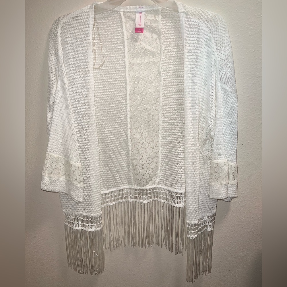 White cardigan